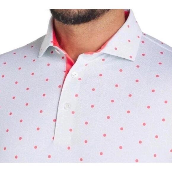 Puma Pique Botanic Golf Polo PEACEFUL BLUE-PEACH FROST S 628831 - Picture 5 of 8